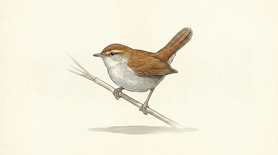 A burst of song from the thicket: a painted plate of the cettis warbler