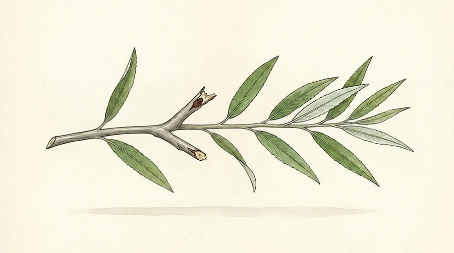 A twig that cracks: a painted plate of the crack willow