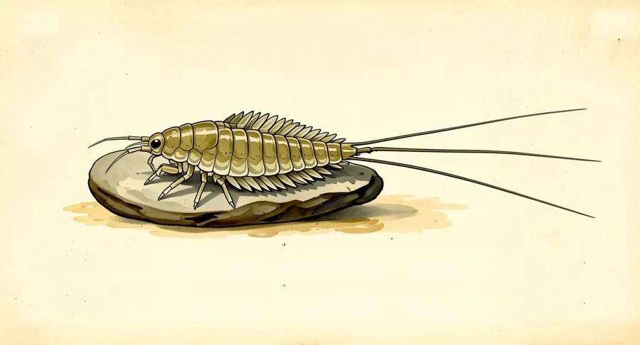 A burrow in the sand: a painted plate of a mayfly nymph